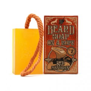 HEY JOE! - Beard Soap on Rope Nº 2 Red Mandarin | Jabon para Barba en Pastilla con Fragancia de Mandarina - Barra de Jabón 150 ml